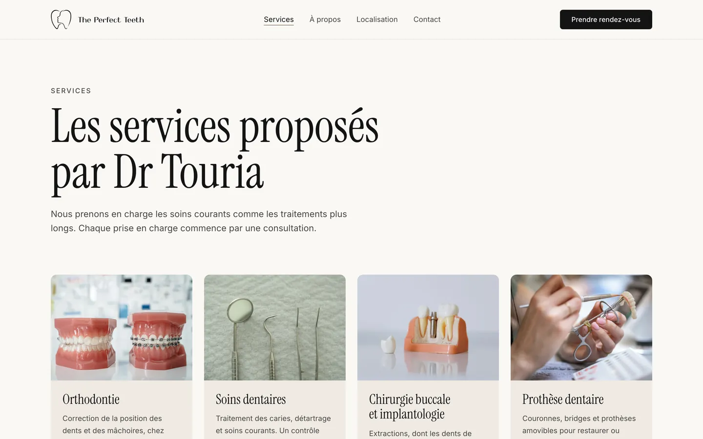 The Perfect Teeth, la page des soins